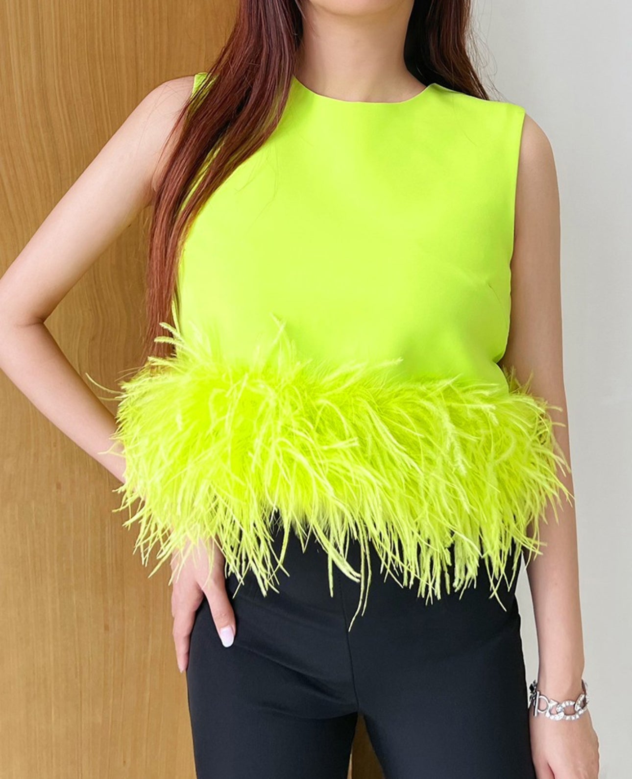 Neon Feather Top