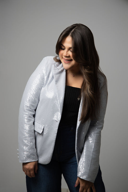 Sequins Silver Blazer